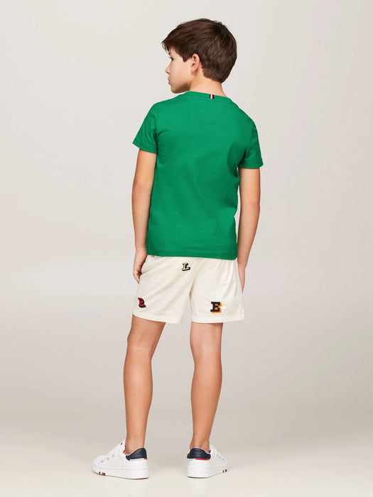 Reverse side of the Tommy Hilfiger green monogram t-shirt.