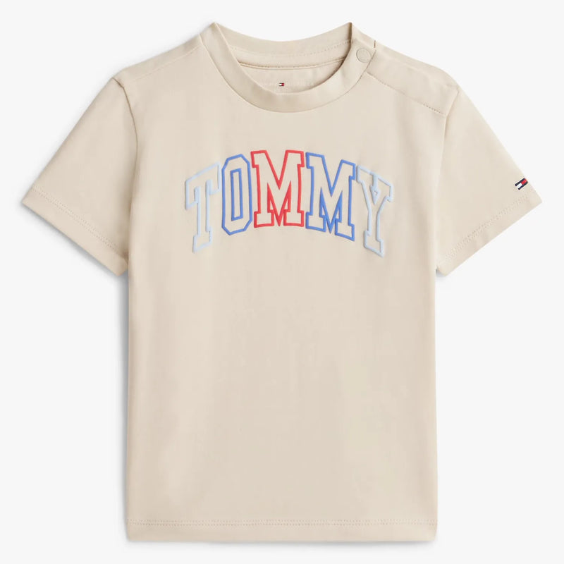 Tommy Hilfiger classic beige outline logo t-shirt - kn02354.