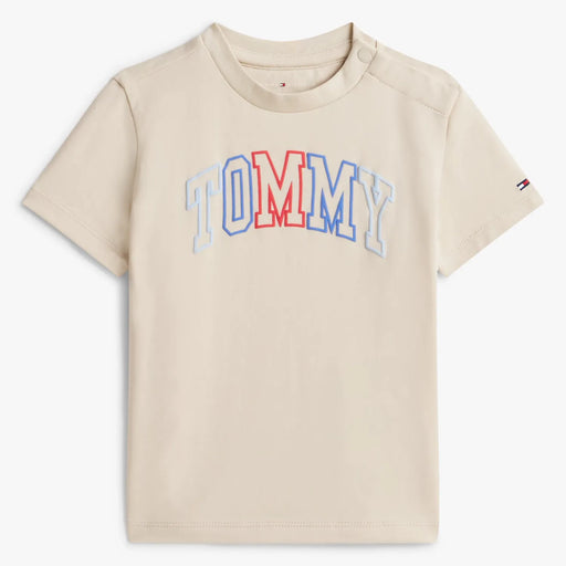 Tommy Hilfiger classic beige outline logo t-shirt - kn02354.