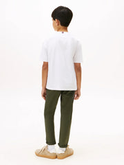 Back of the Tommy Hilfiger white painted logo t-shirt.