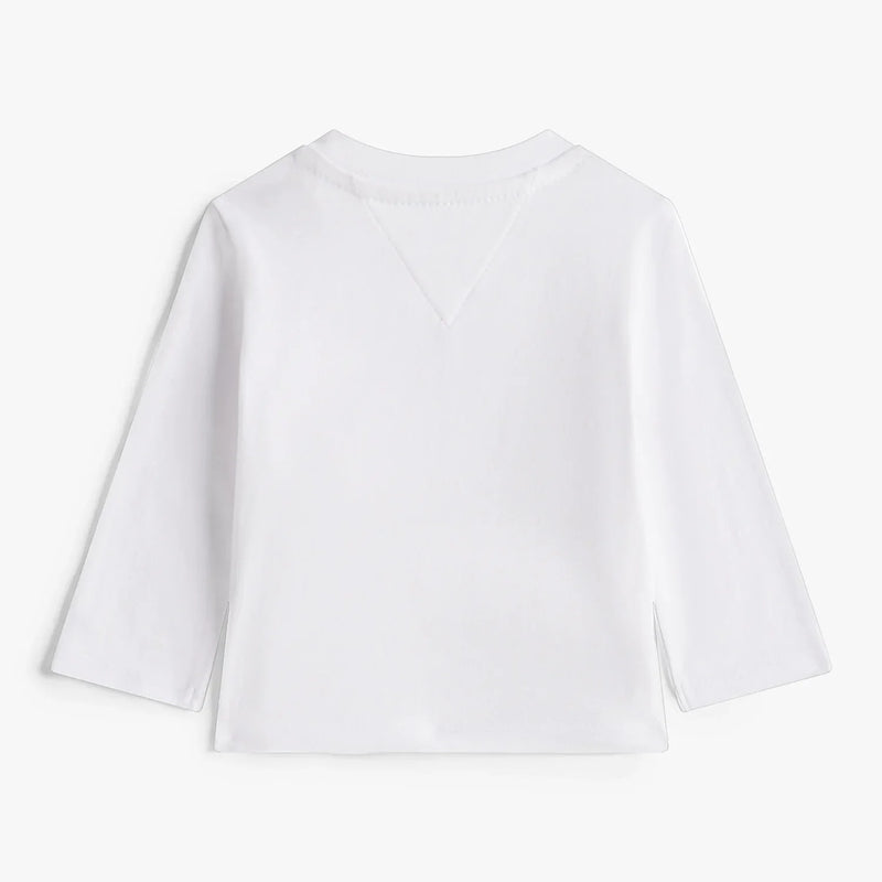 Back of the Tommy Hilfiger white painted logo t-shirt.