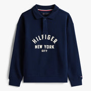 Tommy Hilfiger navy polo collar sweatshirt - kb09805.