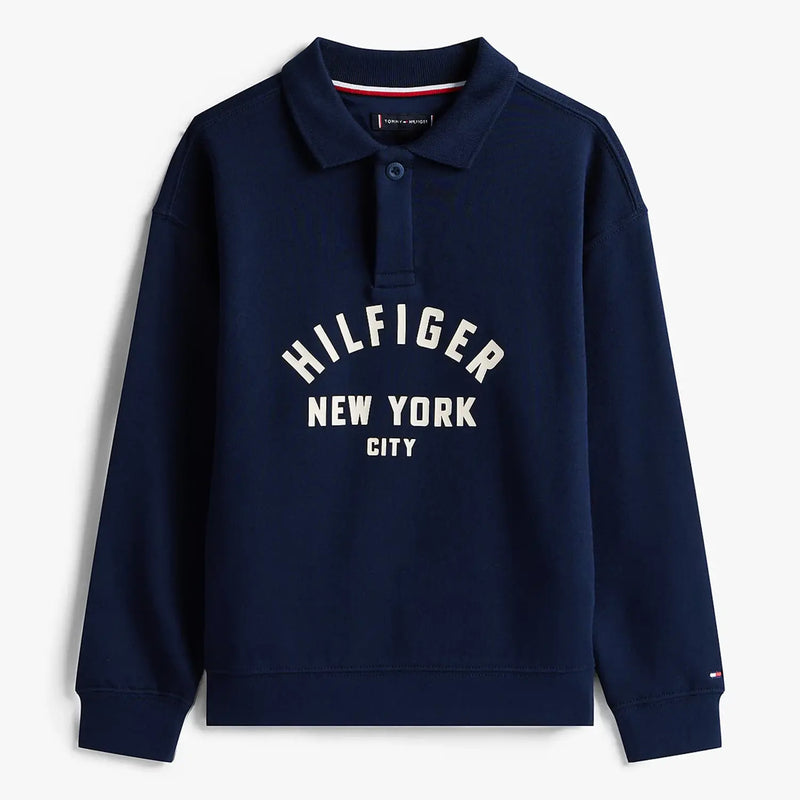 Tommy Hilfiger navy polo collar sweatshirt - kb09805.