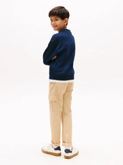 Back of the Tommy Hilfiger polo collar sweatshirt.