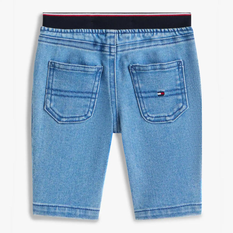 Back of the Tommy Hilfiger blue pull up jeans.