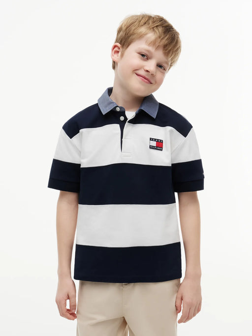 Closer look at the Tommy Hilfiger rugby shirt.