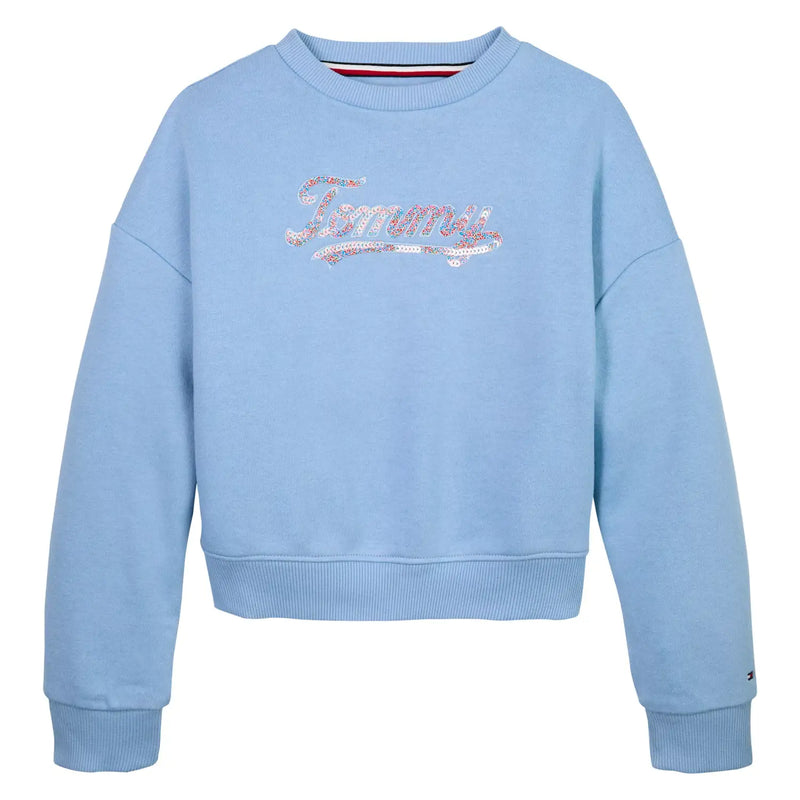 Tommy Hilfiger blue sequin logo sweatshirt - kg08686.