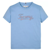 Tommy Hilfiger blue sequin logo t-shirt - kg08637.