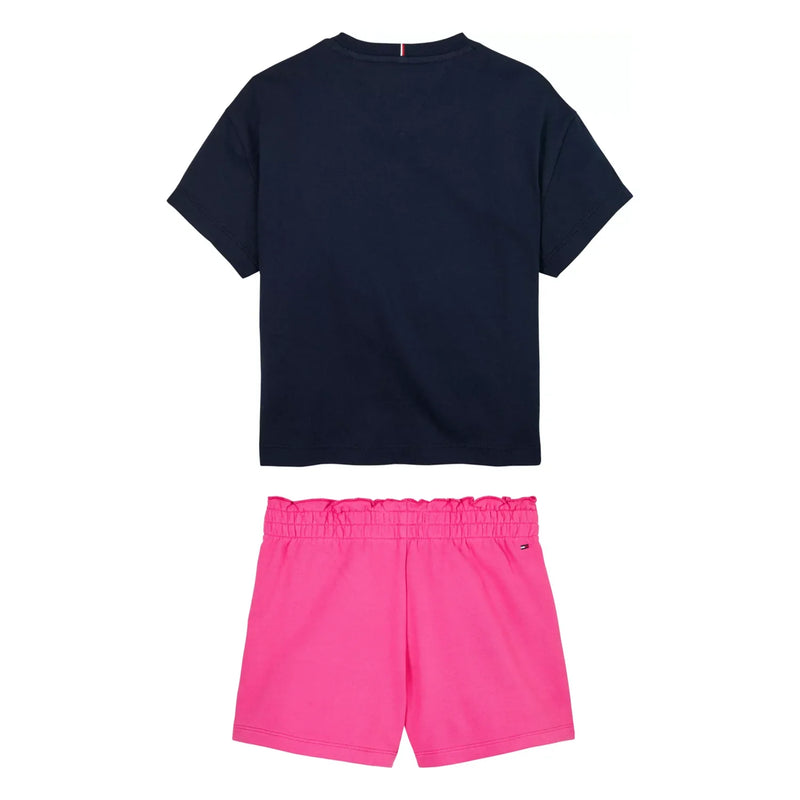 Rear view of the Tommy Hilfiger shorts set.