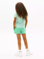 Back of the Tommy Hilfiger green shorts set.
