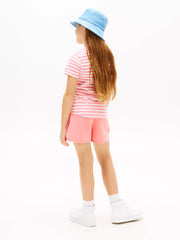 Back of the Tommy Hilfiger pink shorts set.