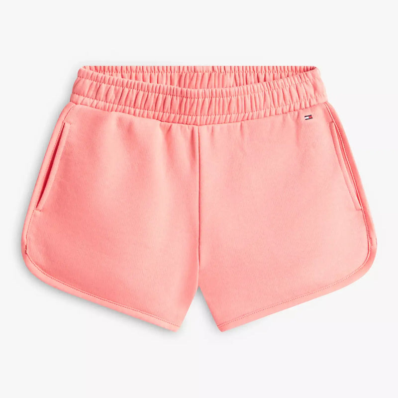 Girl's tropical pink track shorts.