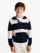 Closer look at the Tommy Hilfiger striped hoodie.