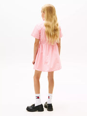 Back of the Tommy Hilfiger pink striped shirt dress.
