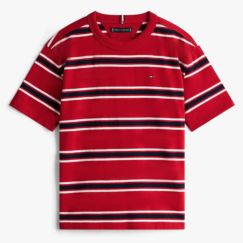 Tommy Hilfiger red stripe striped t-shirt - kb09997.