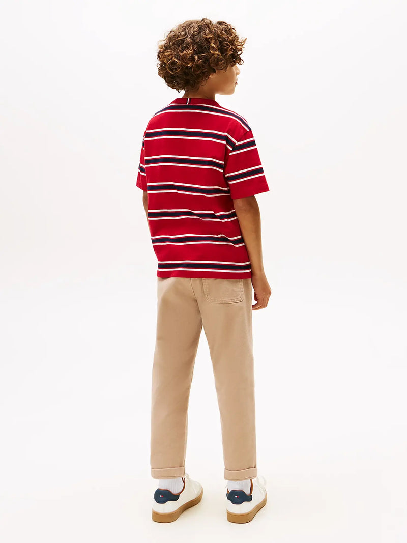 Back of the Tommy Hilfiger striped t-shirt.