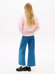 Rear view of the Tommy Hilfiger pink sweatshirt.