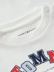 Closer look at the Tommy Hilfiger white t-shirt.