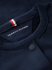 Closer view of the Tommy Hilfiger navy t-shirt.
