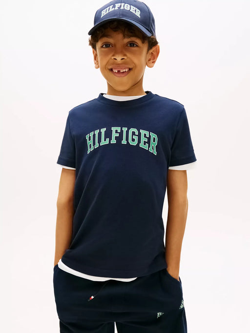 Closer look at the Tommy Hilfiger varsity t-shirt.