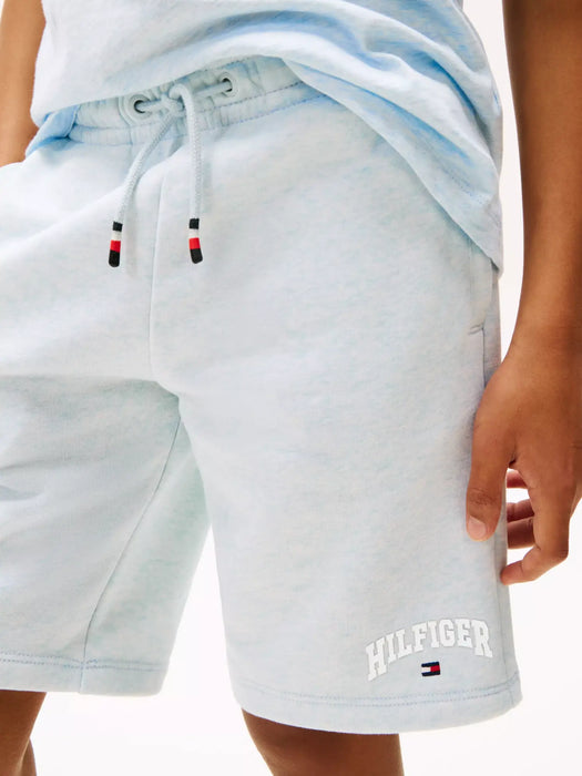 Closer look at the Tommy Hilfiger varsity track shorts.