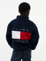 Tommy Hilfiger polar fleece with bold flag logo on the back.