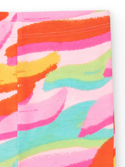 Tuc Tuc capri leggings with colourful brush stroke print.