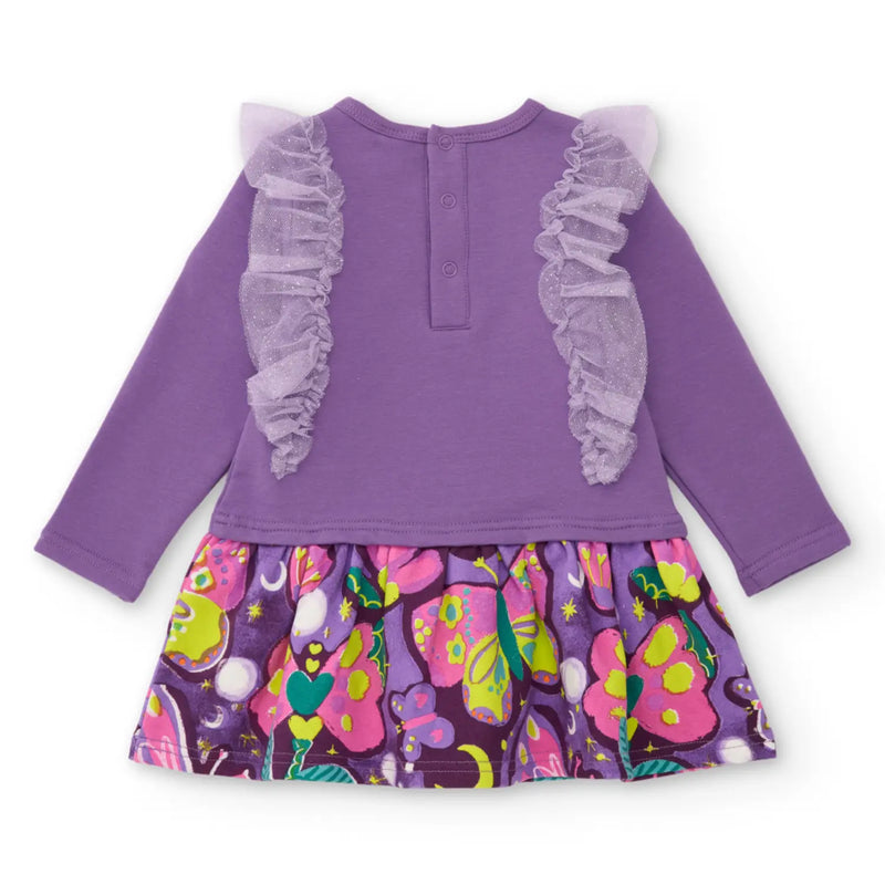 Back of the Tuc Tuc purple butterfly dress.