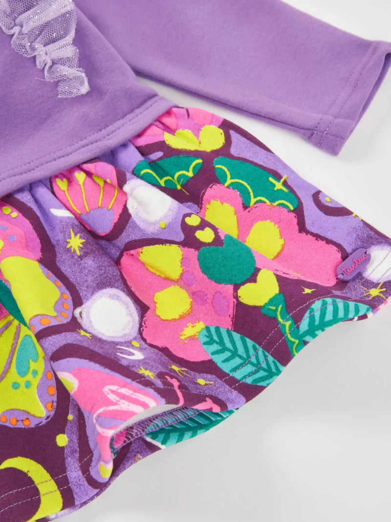 Tuc Tuc girl's dress with butterfly print skirt.