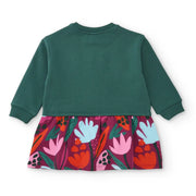 Back of the Tuc Tuc green combined dress.