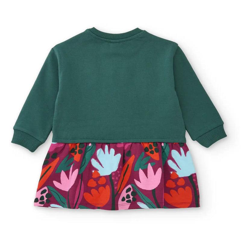 Back of the Tuc Tuc green combined dress.