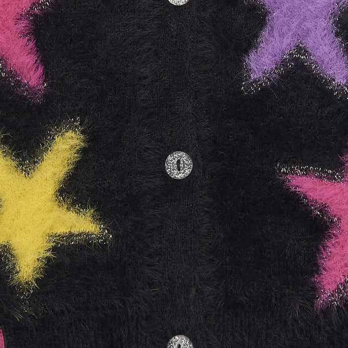 Tuc Tuc black cardigan with star pattern.