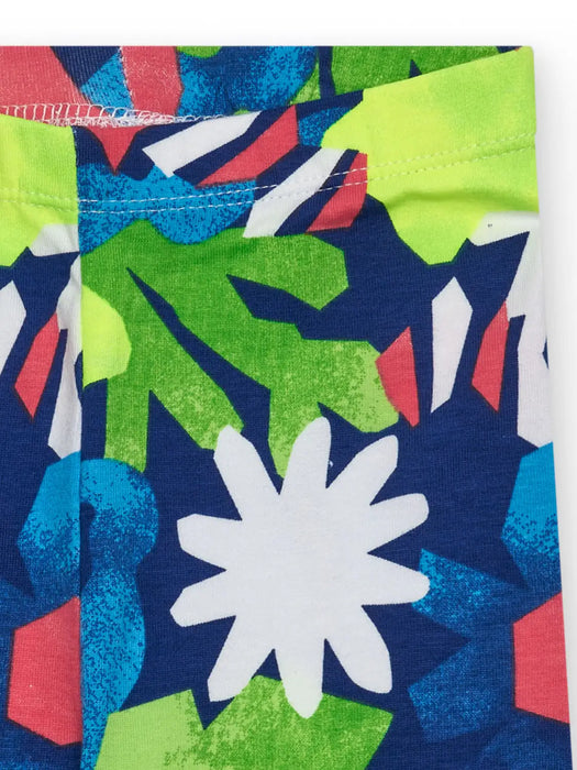 Closer view of the Tuc Tuc floral print shorts.