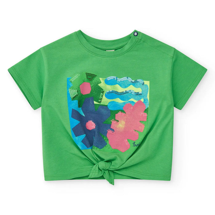 Tuc Tuc girl's green floral print t-shirt - 11389879.