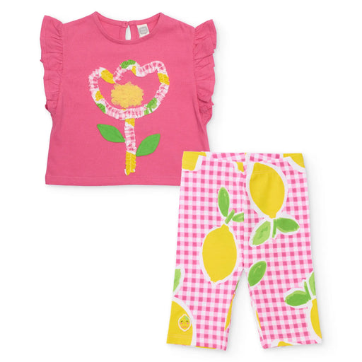 Tuc Tuc girl's pink gingham leggings set - 11409577.