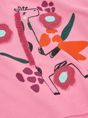 Tuc Tuc pink t-shirt with charming giraffe print.