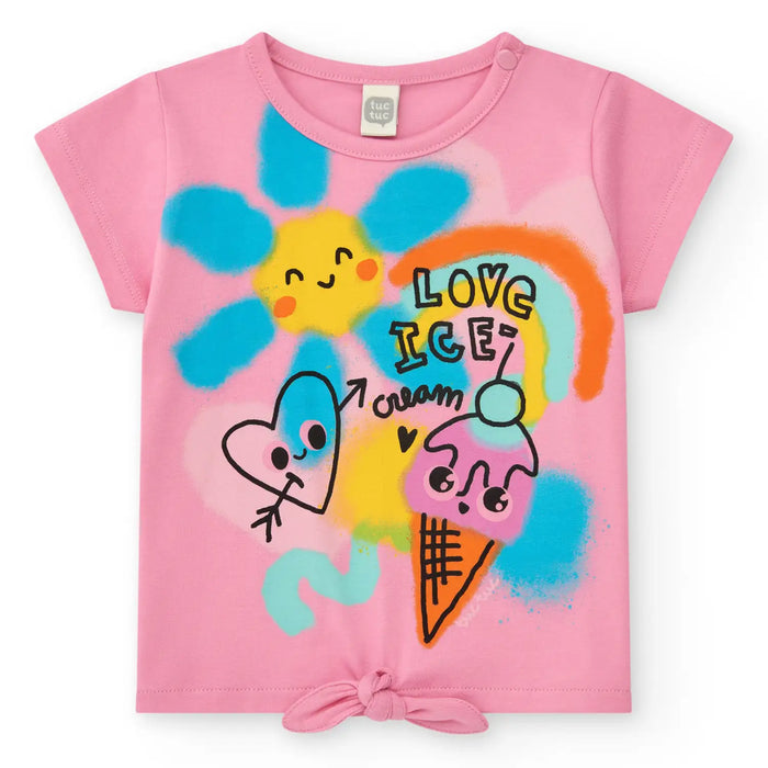 Tuc Tuc pink t-shirt with fun ice cream print.