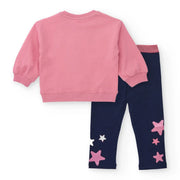 Back of the Tuc Tuc pink star leggings set.