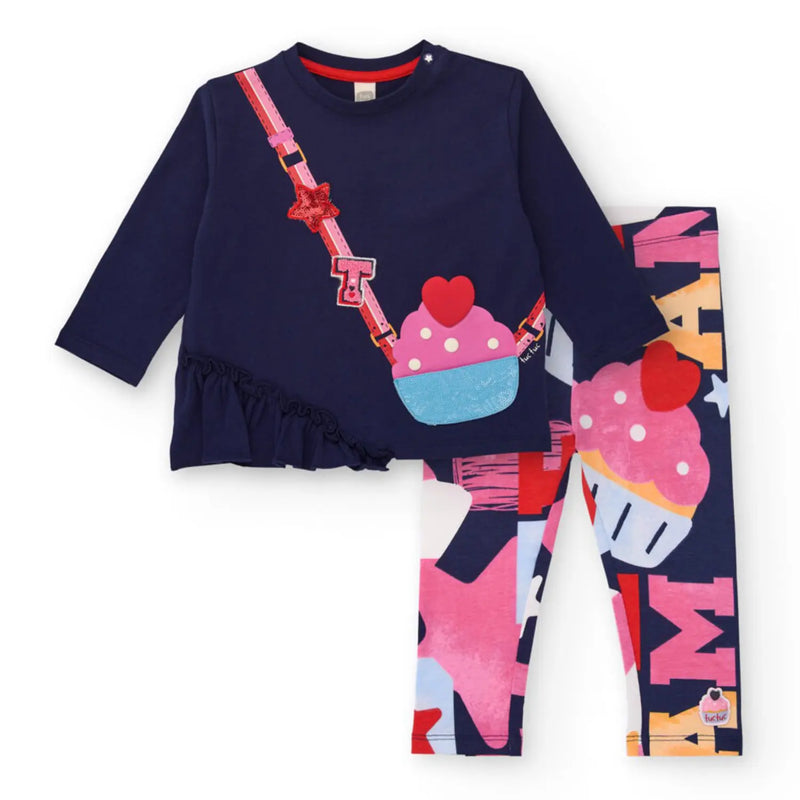 Tuc Tuc girl's navy leggings set - 11399690.