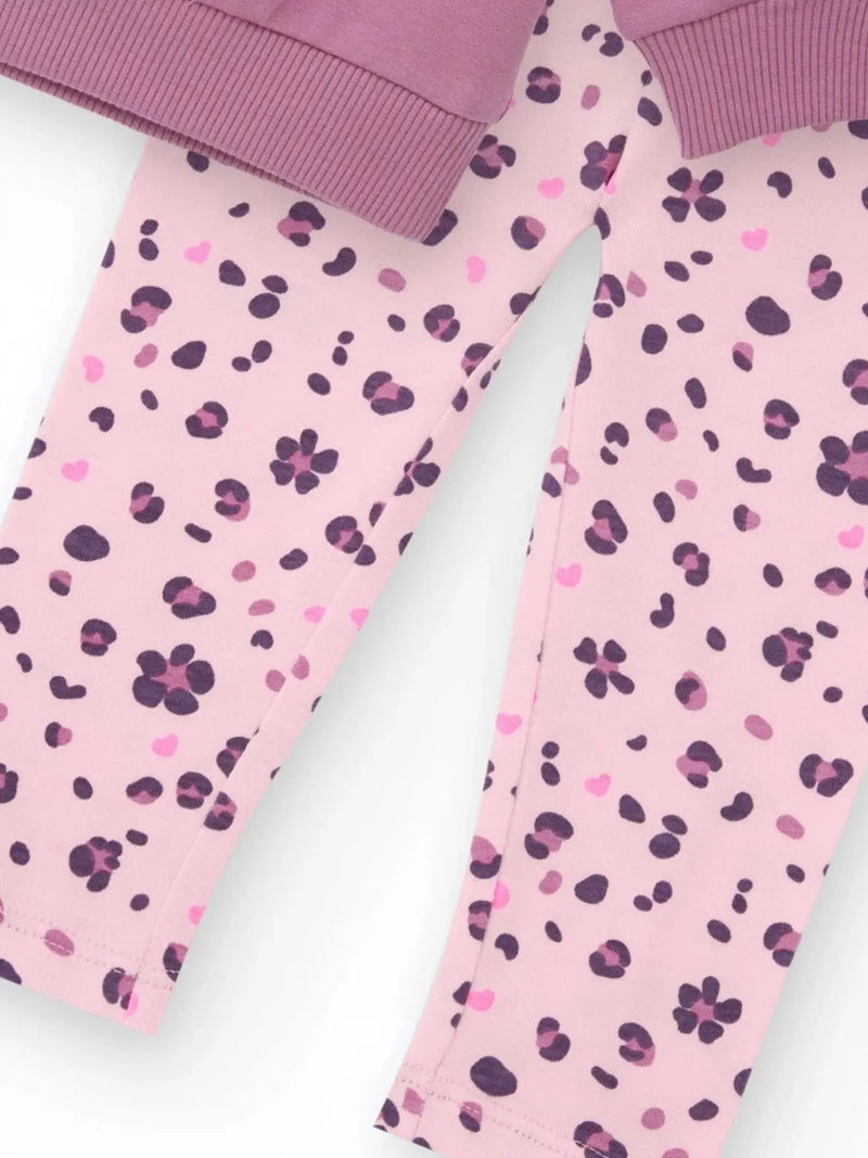 Tuc Tuc pink leggings with leopard print pattern.