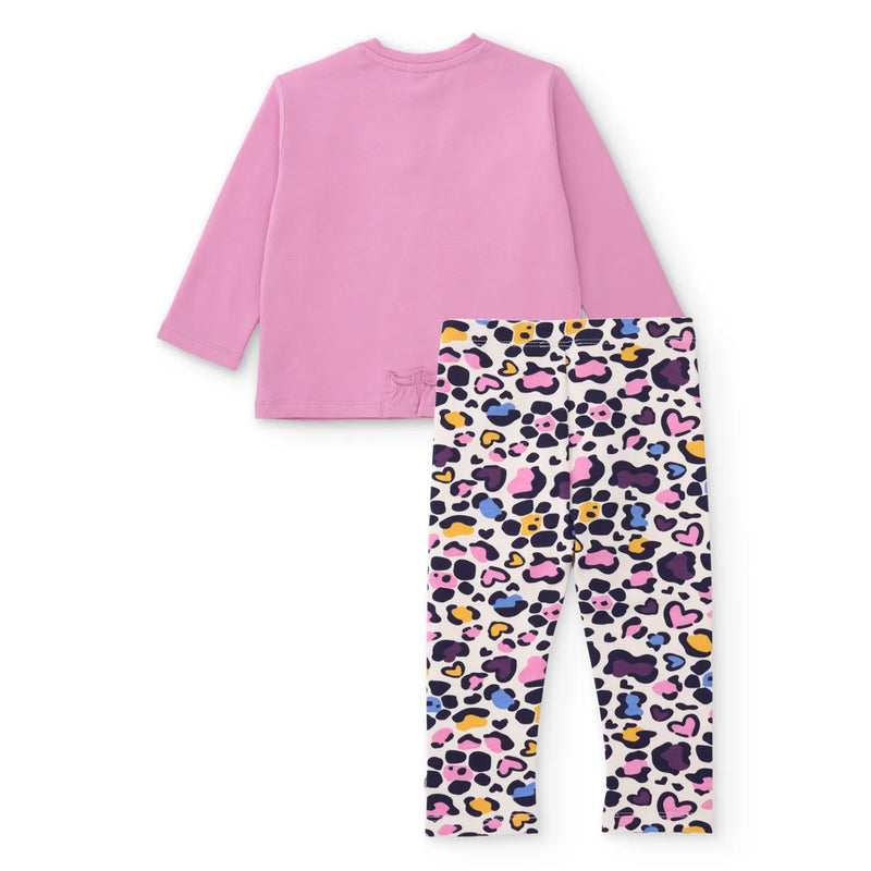 Rear view of the Tuc Tuc leopard print leggings set.