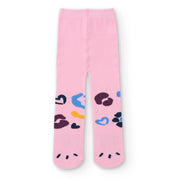 Girl's bright pink tights.