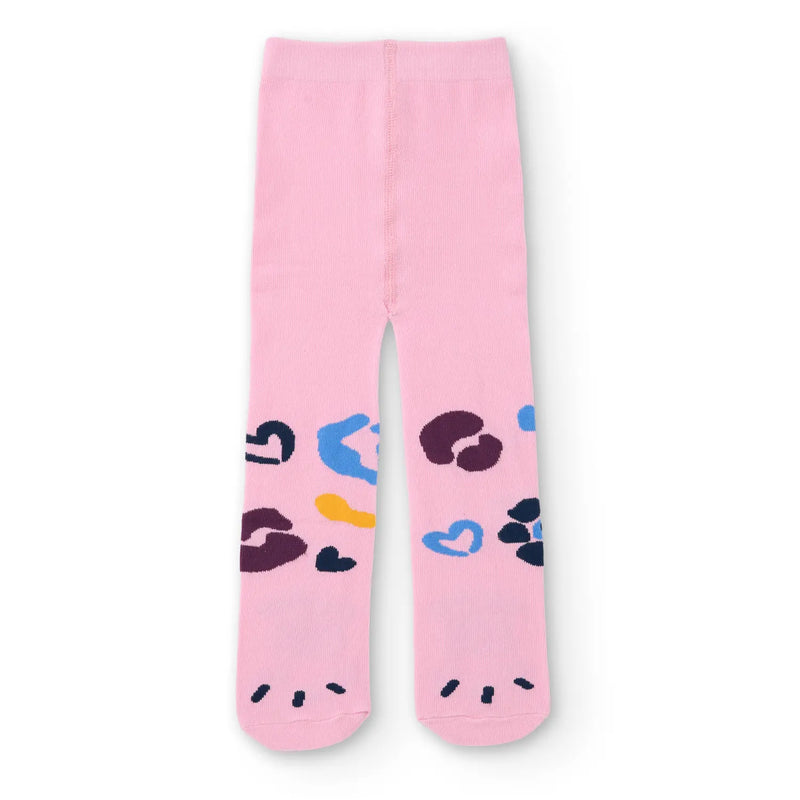 Girl's bright pink tights.