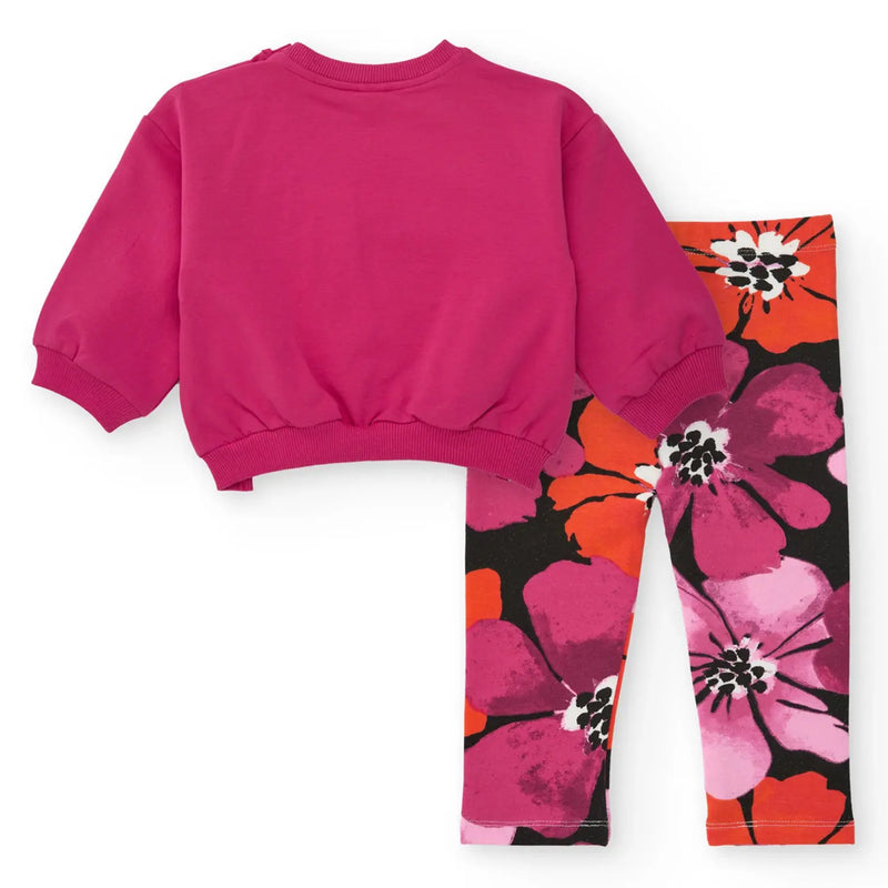 Back of the Tuc Tuc pink printed leggings set.