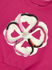 Closer view of the Tuc Tuc magenta pink sweatshirt.