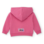 Back of the Tuc Tuc pink zip up hoodie.