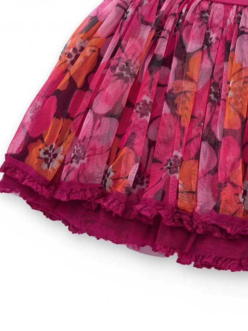 Tuc Tuc tulle skirt with floral tulle overlay.