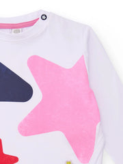 Closer view of the Tuc Tuc white t-shirt.