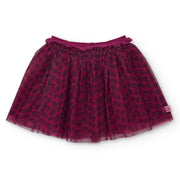 Girl's burgundy tulle skirt.