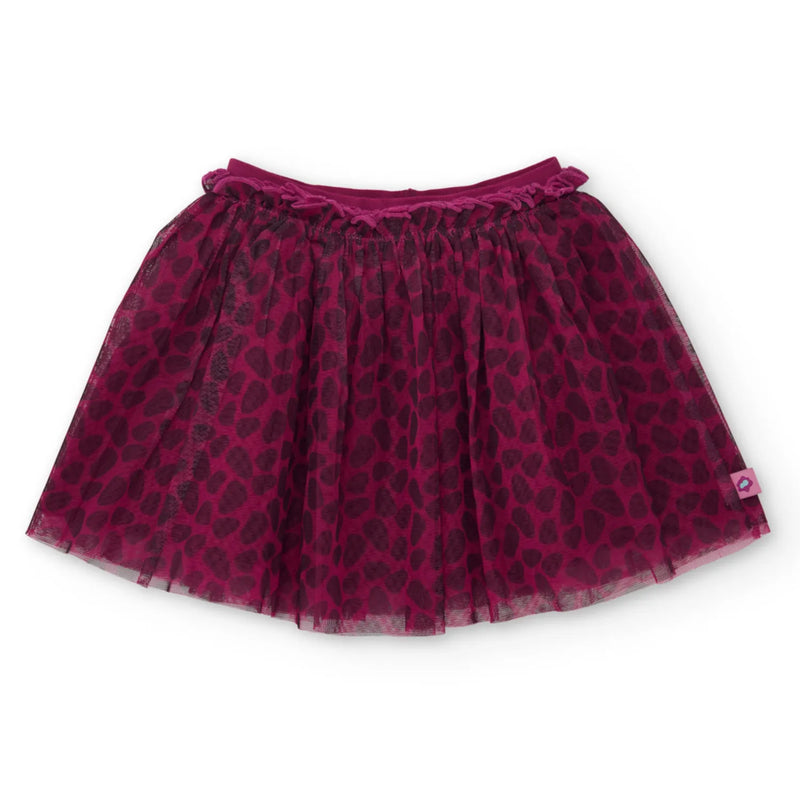 Girl's burgundy tulle skirt.